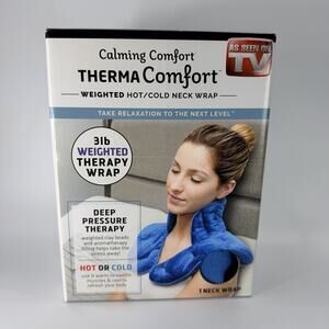 Calming Comfort Therma Comfort 3lb Weighted Therapy Hot/Cold Neck Wrap Blue NEW